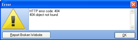 Error dialog